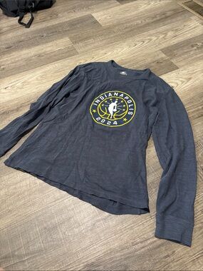 Faherty Navy Long-Sleeve Indianapolis 2024 Graphic Shirt